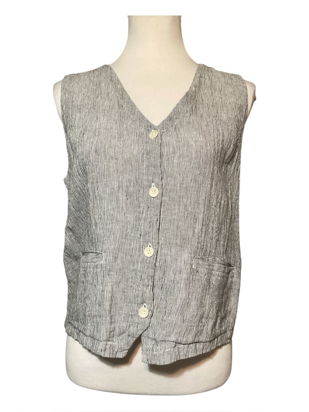 Eileen Fisher‎ Organic Linen Vest Top Size XS